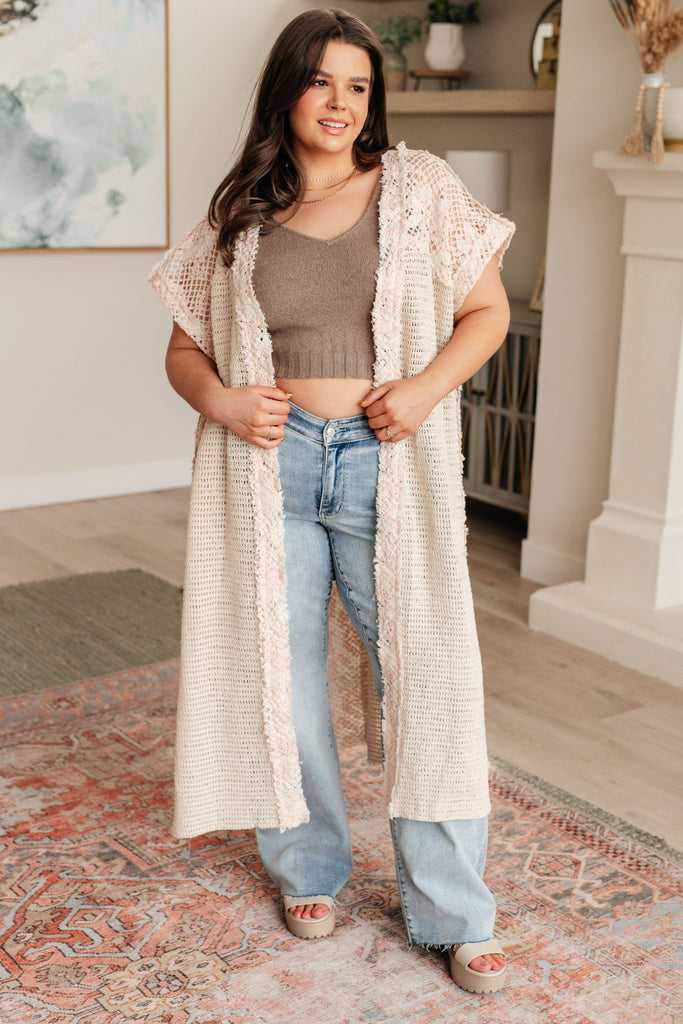 A Little Defiant Crochet Duster Kimono -5/2/2024-Layers-Timber Brooke Boutique, Online Women's Fashion Boutique in Amarillo, Texas