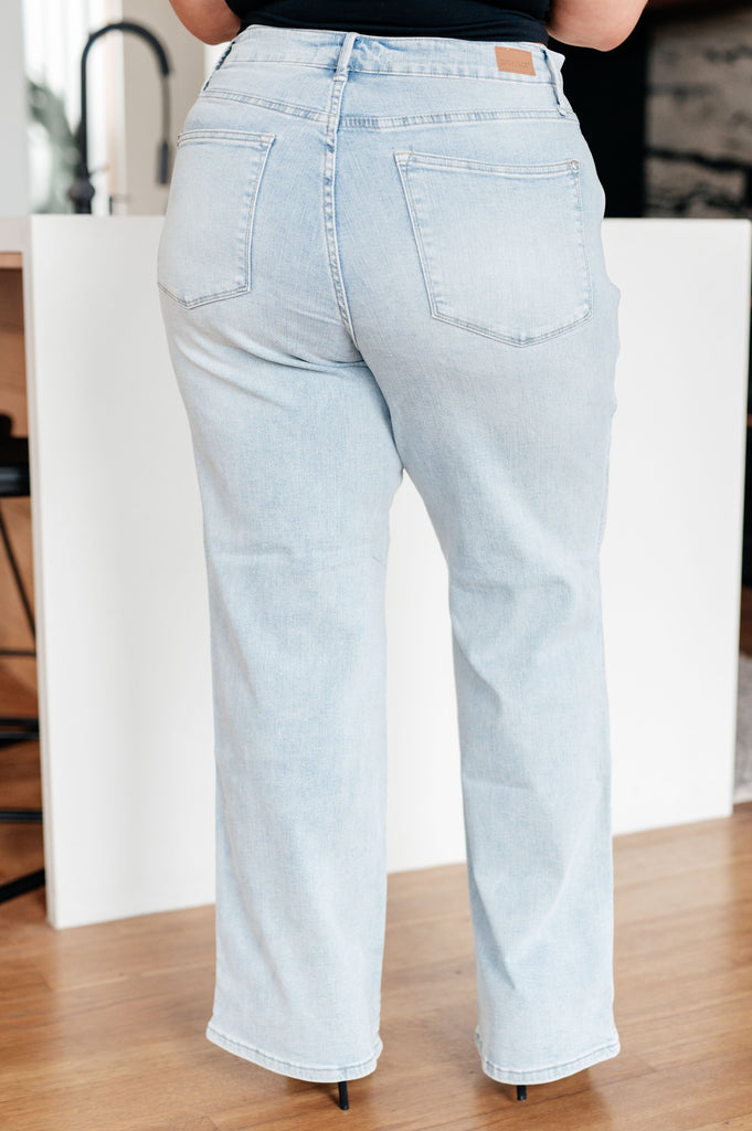 Brooke High Rise Control Top Vintage Wash Straight Jeans-Womens-Timber Brooke Boutique, Online Women's Fashion Boutique in Amarillo, Texas