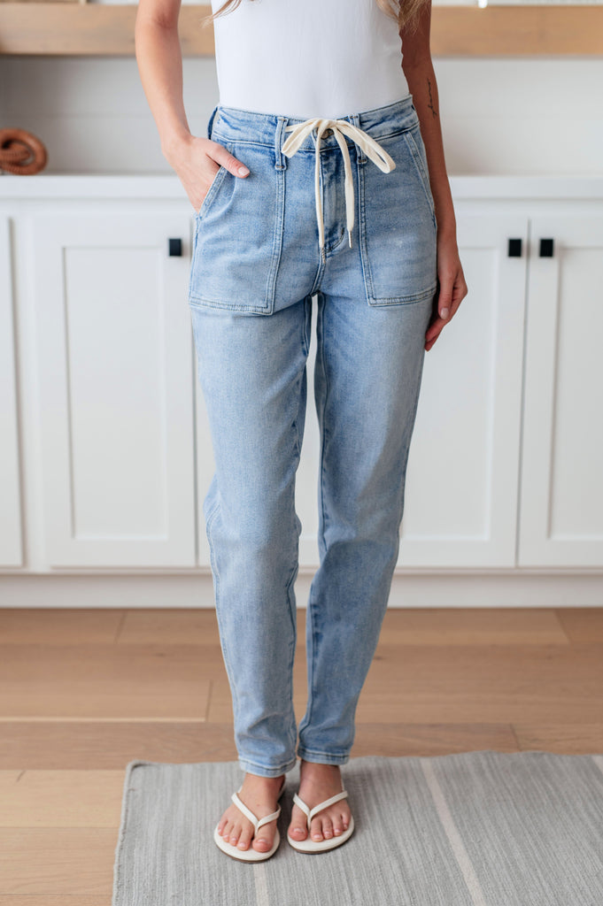 Cooper High Rise Vintage Denim Jogger-Womens-Timber Brooke Boutique, Online Women's Fashion Boutique in Amarillo, Texas