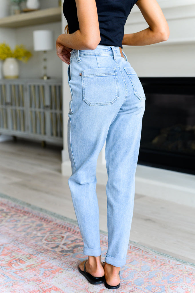 Cooper High Rise Vintage Denim Jogger-Womens-Timber Brooke Boutique, Online Women's Fashion Boutique in Amarillo, Texas