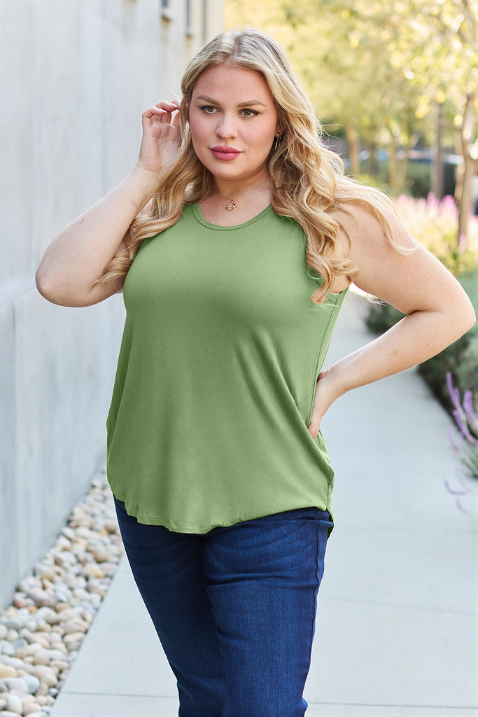 Basic Bae Bamboo Full Size Round Neck Tank-Timber Brooke Boutique, Online Women's Fashion Boutique in Amarillo, Texas