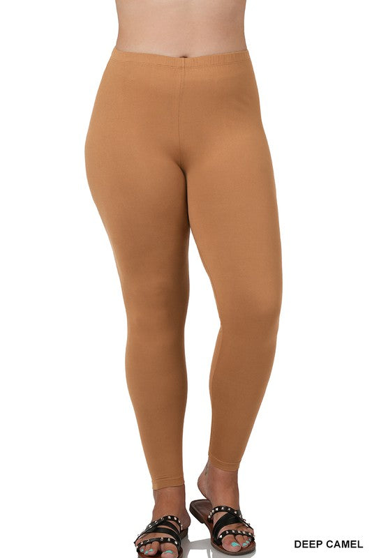 PLUS BRUSHED DTY MICROFIBER FULL LENGTH LEGGINGS-Timber Brooke Boutique, Online Women's Fashion Boutique in Amarillo, Texas
