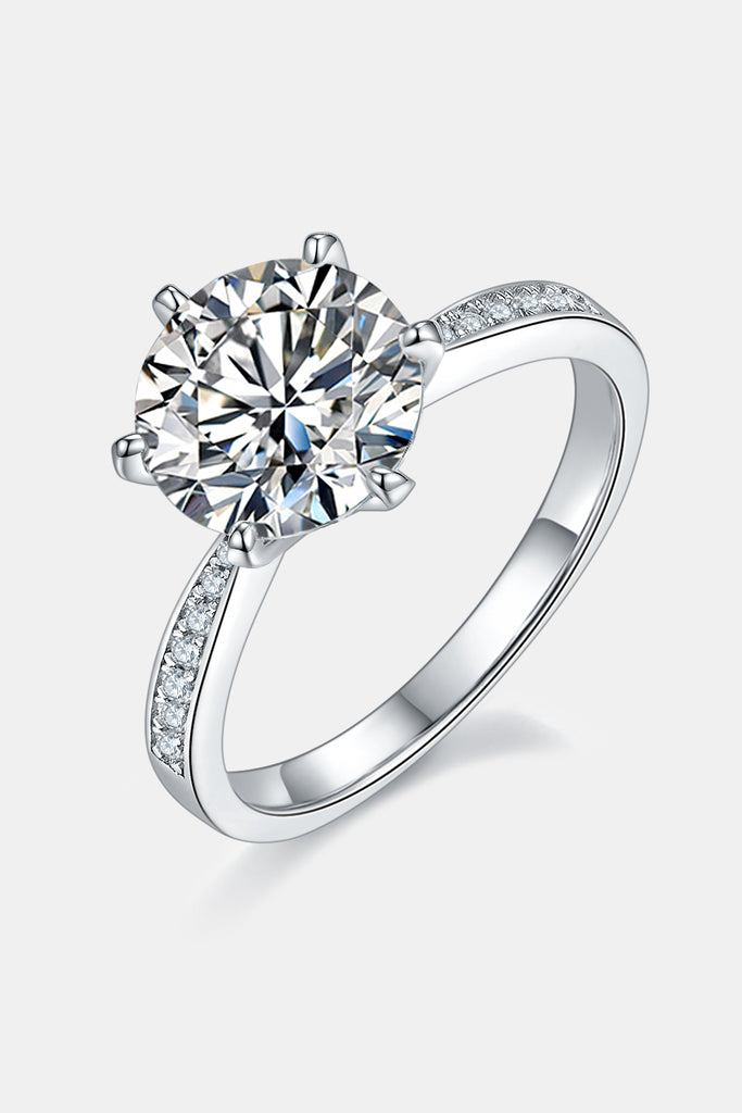 3 Carat Moissanite Side Stone Ring-Timber Brooke Boutique, Online Women's Fashion Boutique in Amarillo, Texas
