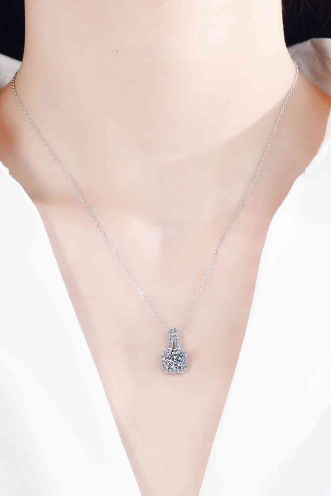 Moissanite 925 Sterling Silver Necklace-Timber Brooke Boutique, Online Women's Fashion Boutique in Amarillo, Texas