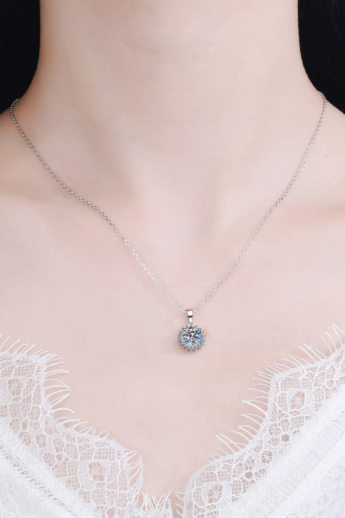 925 Sterling Silver Moissanite Pendant Necklace-Timber Brooke Boutique, Online Women's Fashion Boutique in Amarillo, Texas