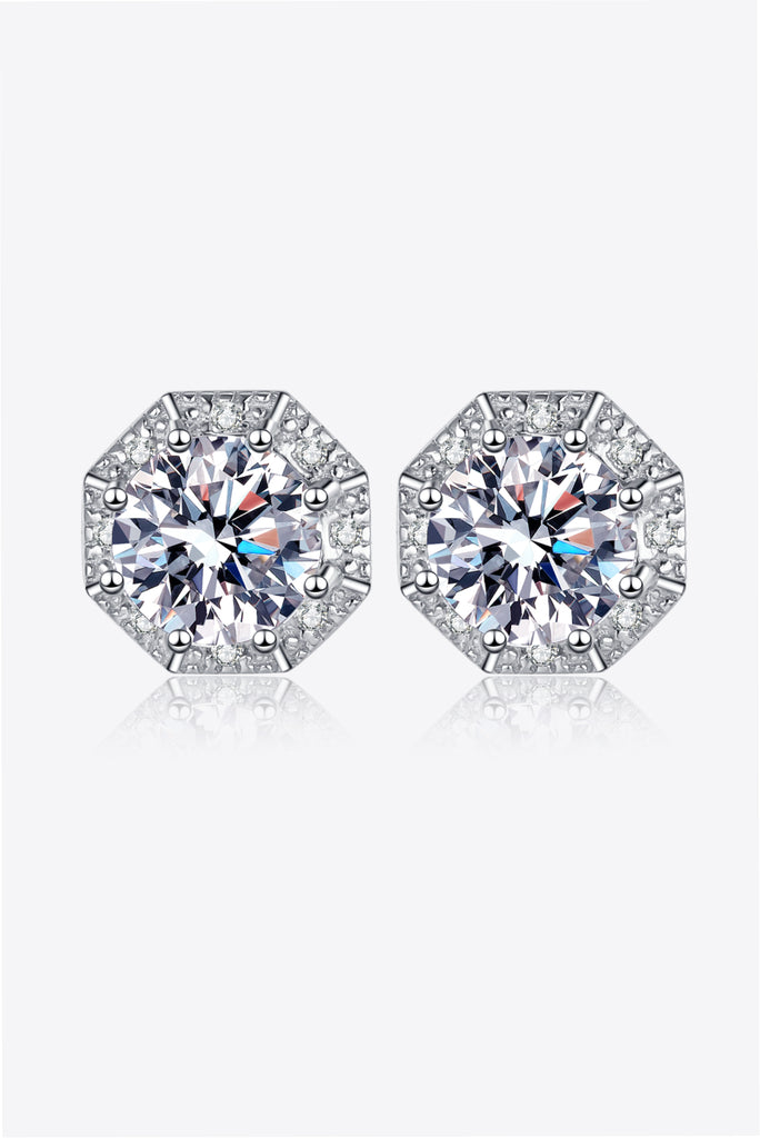 2 Carat Moissanite 925 Sterling Silver Stud Earrings-Timber Brooke Boutique, Online Women's Fashion Boutique in Amarillo, Texas