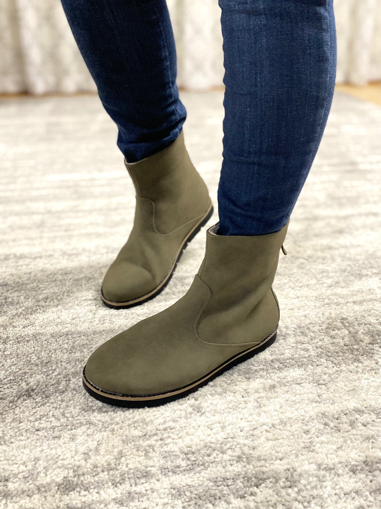 The Tobin Olive Booties-Corkys-Timber Brooke Boutique, Online Women's Fashion Boutique in Amarillo, Texas