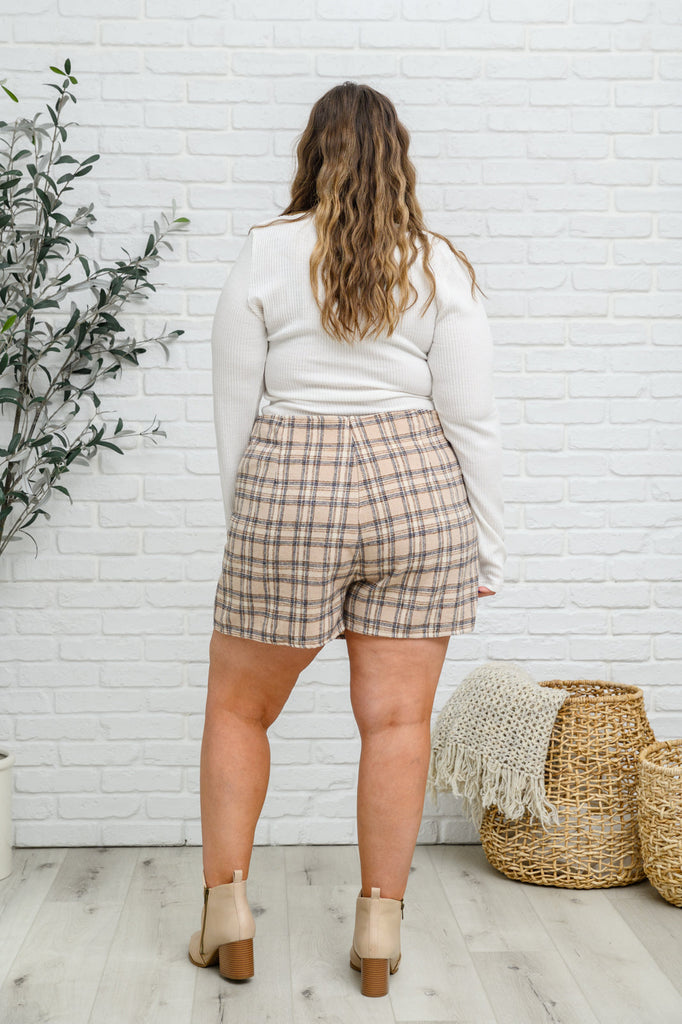 Cute As A Button Plaid Mini Skort-210 Skirts-Timber Brooke Boutique, Online Women's Fashion Boutique in Amarillo, Texas