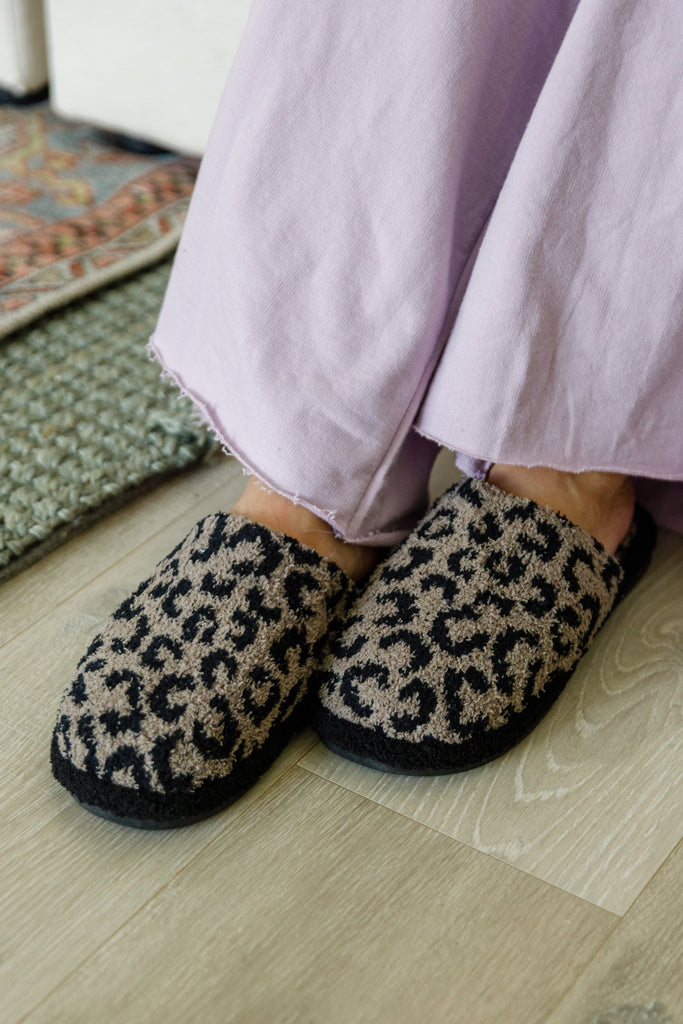 Fuzziest Feet Animal Print Slippers In Mocha-Womens-Timber Brooke Boutique, Online Women's Fashion Boutique in Amarillo, Texas