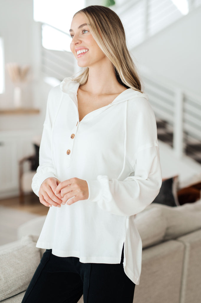 Happier Now Henley Hoodie in Ivory-Womens-Timber Brooke Boutique, Online Women's Fashion Boutique in Amarillo, Texas