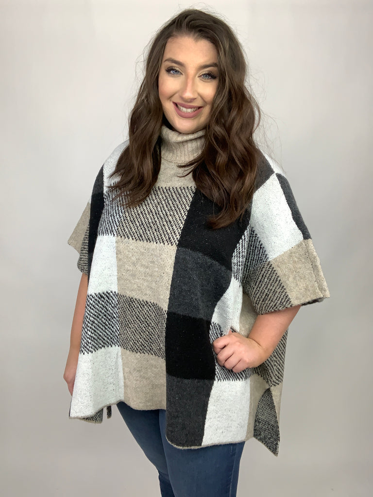 Your Next Favorite Roll Neck Sweater Poncho-Sweaters-Timber Brooke Boutique, Online Women's Fashion Boutique in Amarillo, Texas