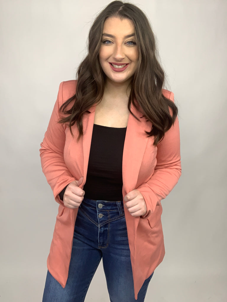 Eugenie Blazer in Mauve-Cardigans and Wraps-Timber Brooke Boutique, Online Women's Fashion Boutique in Amarillo, Texas