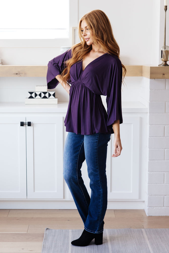 Love On The Line V-Neck Peplum Blouse-Womens-Timber Brooke Boutique, Online Women's Fashion Boutique in Amarillo, Texas