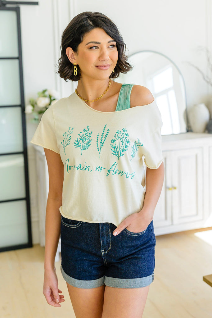 No Rain No Flowers-Graphic Tees-Timber Brooke Boutique, Online Women's Fashion Boutique in Amarillo, Texas