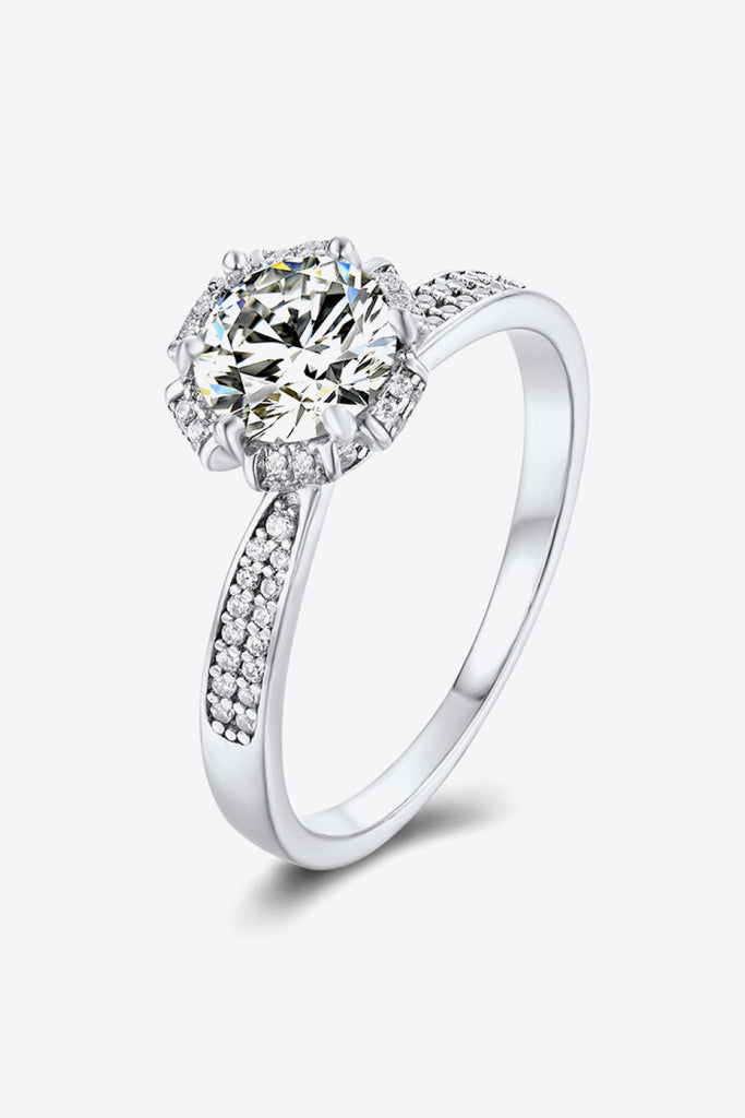 925 Sterling Silver 1 Carat Moissanite Ring-Timber Brooke Boutique, Online Women's Fashion Boutique in Amarillo, Texas