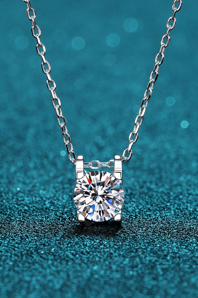 Moissanite 925 Sterling Silver Necklace-Timber Brooke Boutique, Online Women's Fashion Boutique in Amarillo, Texas