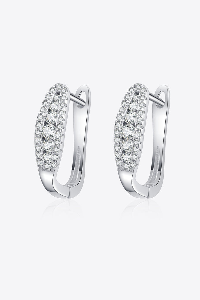Moissanite Rhodium-Plated Earrings-Timber Brooke Boutique, Online Women's Fashion Boutique in Amarillo, Texas
