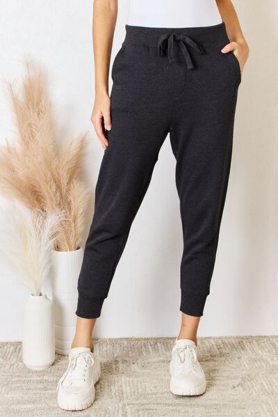 RISEN Soft Knit Drawstring Cropped Joggers-Timber Brooke Boutique, Online Women's Fashion Boutique in Amarillo, Texas