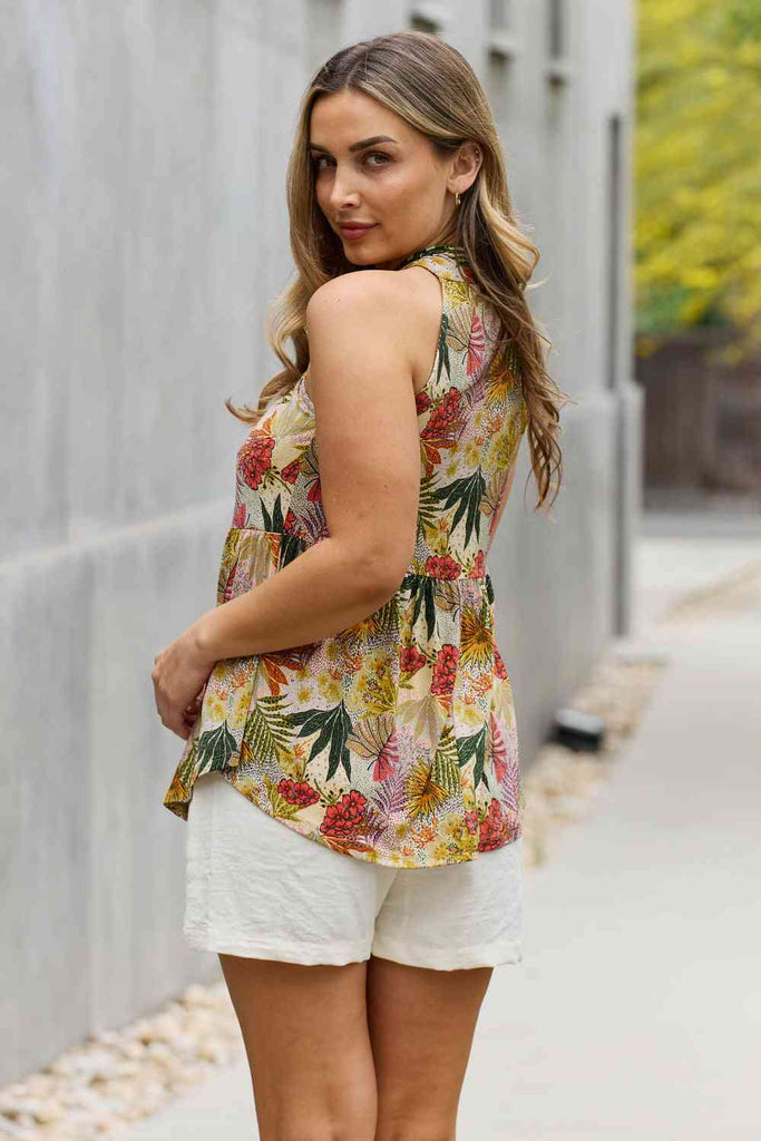 Be Stage Full Size Floral Halter Top in Green-Timber Brooke Boutique, Online Women's Fashion Boutique in Amarillo, Texas