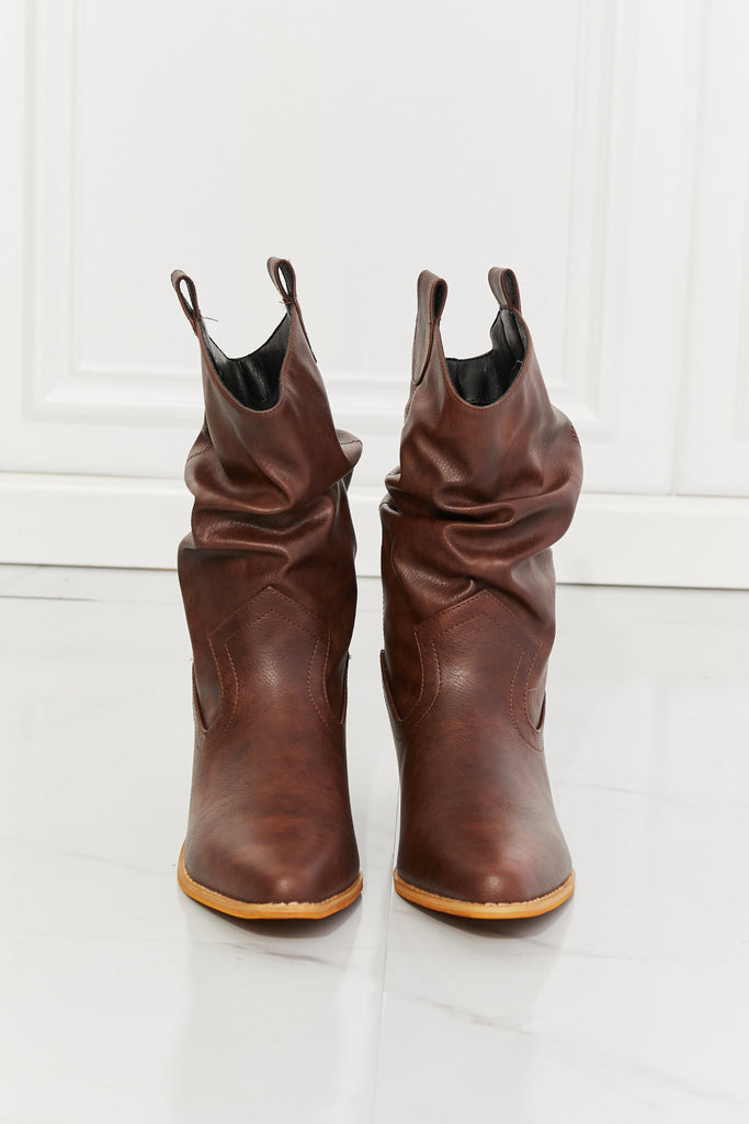 MMShoes Better in Texas Scrunch Cowboy Boots in Brown-Timber Brooke Boutique, Online Women's Fashion Boutique in Amarillo, Texas