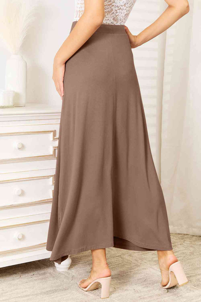 Double Take Full Size Soft Rayon Drawstring Waist Maxi Skirt Rayon-Skirts-Timber Brooke Boutique, Online Women's Fashion Boutique in Amarillo, Texas