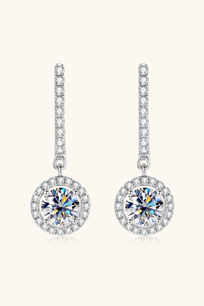 2 Carat Moissanite 925 Sterling Silver Drop Earrings-Timber Brooke Boutique, Online Women's Fashion Boutique in Amarillo, Texas