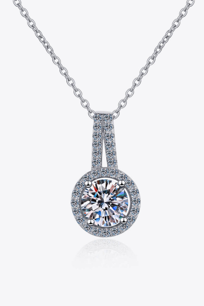 Build You Up Moissanite Round Pendant Chain Necklace-Timber Brooke Boutique, Online Women's Fashion Boutique in Amarillo, Texas