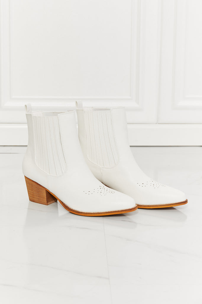 MMShoes Love the Journey Stacked Heel Chelsea Boot in White-Timber Brooke Boutique, Online Women's Fashion Boutique in Amarillo, Texas