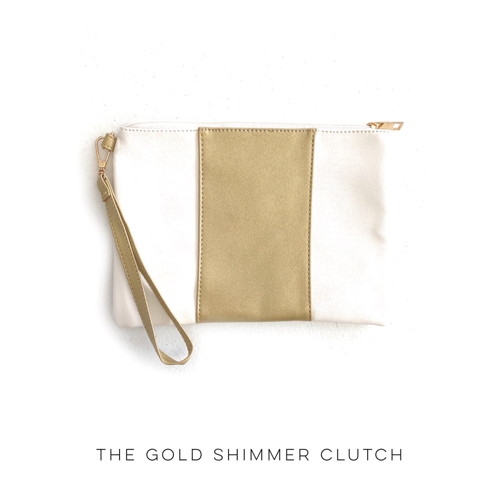 The Gold Shimmer Clutch-Julia Rose-Timber Brooke Boutique, Online Women's Fashion Boutique in Amarillo, Texas