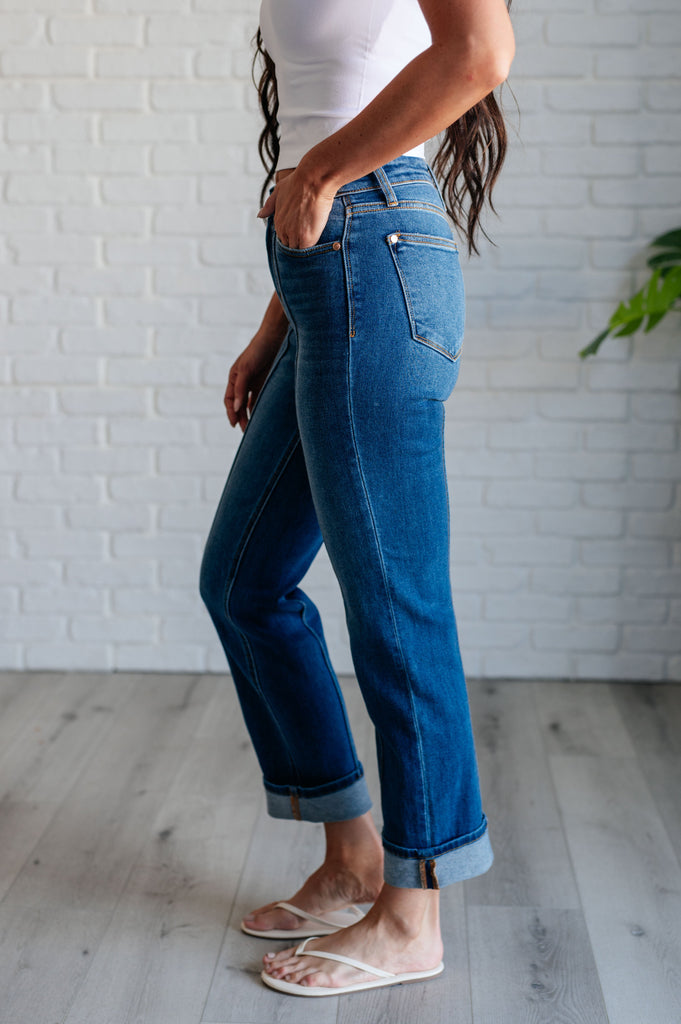 Campbell High Rise Center Seam Detail Straight Jeans-Womens-Timber Brooke Boutique, Online Women's Fashion Boutique in Amarillo, Texas