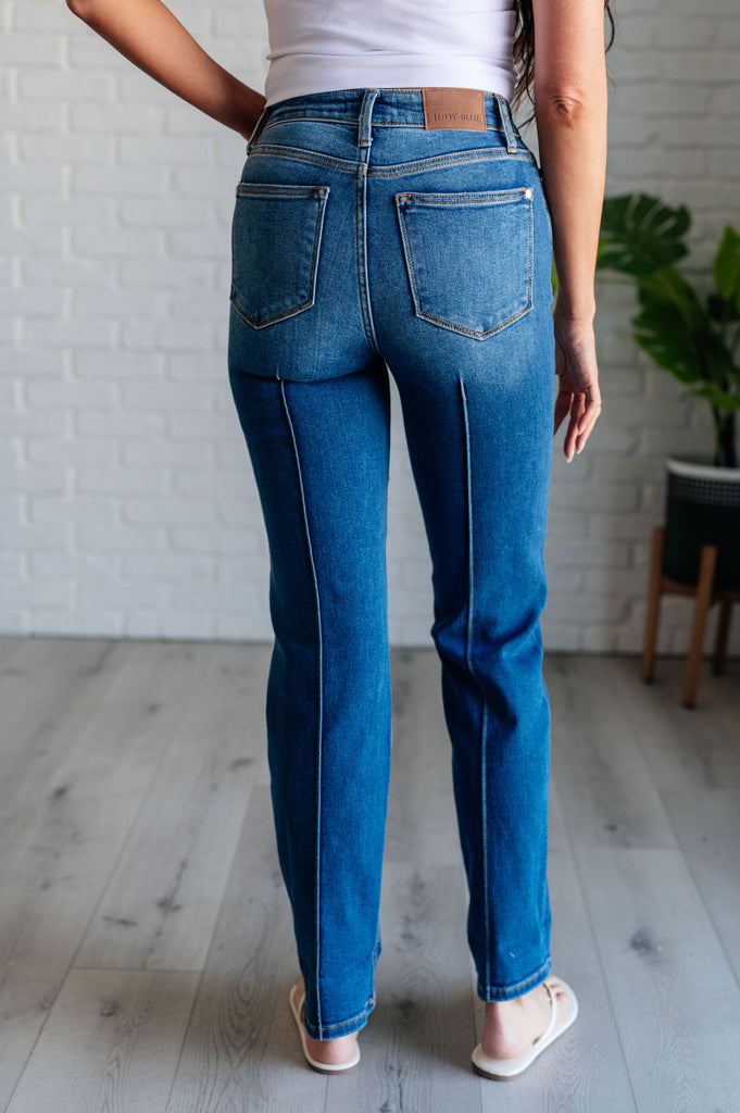 Campbell High Rise Center Seam Detail Straight Jeans-Womens-Timber Brooke Boutique, Online Women's Fashion Boutique in Amarillo, Texas