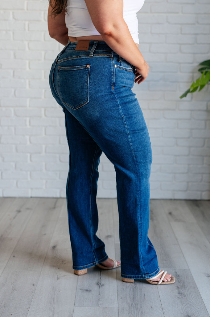 Campbell High Rise Center Seam Detail Straight Jeans-Womens-Timber Brooke Boutique, Online Women's Fashion Boutique in Amarillo, Texas