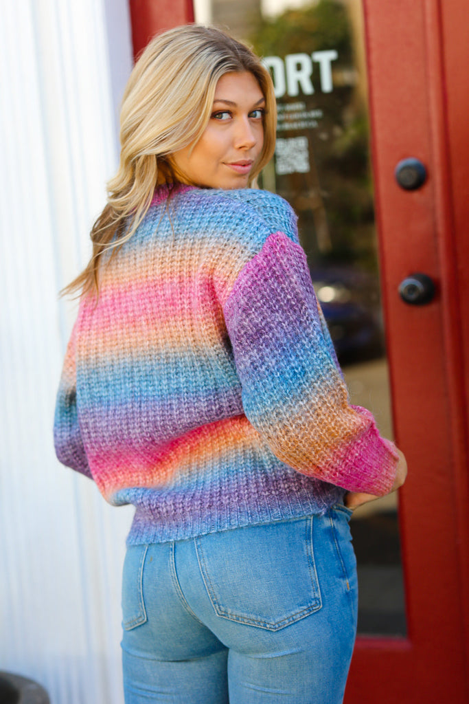 Taro & Amber Ombre Loose Knit Sweater-Timber Brooke Boutique, Online Women's Fashion Boutique in Amarillo, Texas