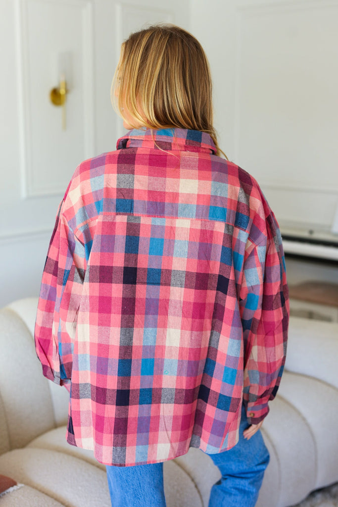 Check It Out Mauve Washed Plaid Button Up Top-Timber Brooke Boutique, Online Women's Fashion Boutique in Amarillo, Texas