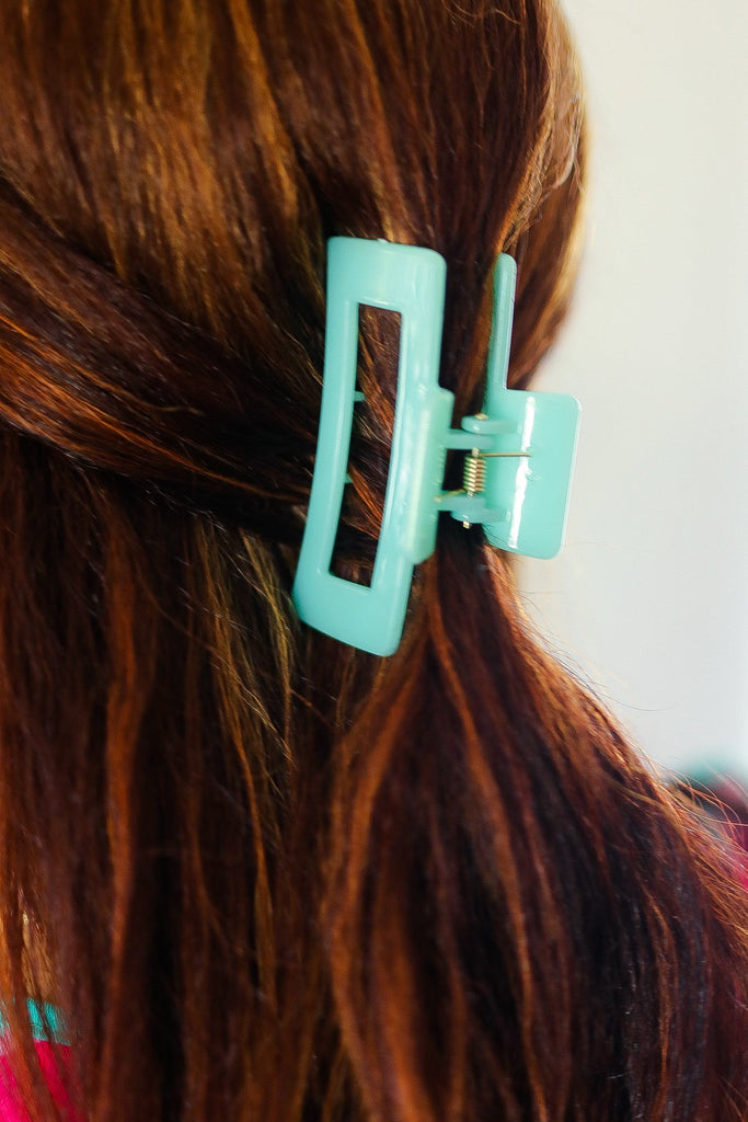 Seafoam Classic Hair Claw-Timber Brooke Boutique, Online Women's Fashion Boutique in Amarillo, Texas