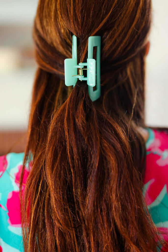 Seafoam Classic Hair Claw-Timber Brooke Boutique, Online Women's Fashion Boutique in Amarillo, Texas