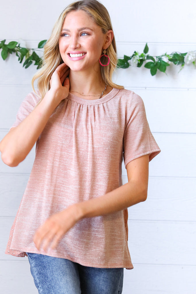 Mauve Tie Back Crinkle Floral Top-Timber Brooke Boutique, Online Women's Fashion Boutique in Amarillo, Texas