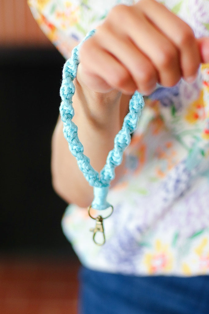 Blue Hand Woven Braid Wristlet Keychain-Timber Brooke Boutique, Online Women's Fashion Boutique in Amarillo, Texas