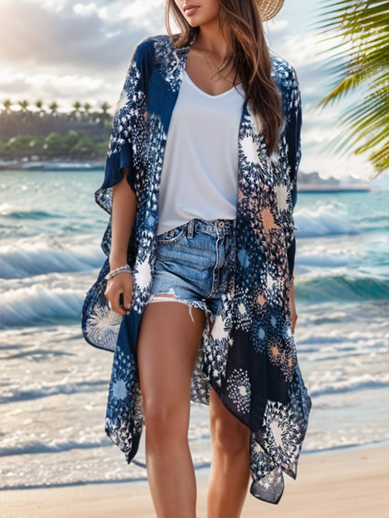 Printed Open Front Cover-Up-Timber Brooke Boutique, Online Women's Fashion Boutique in Amarillo, Texas