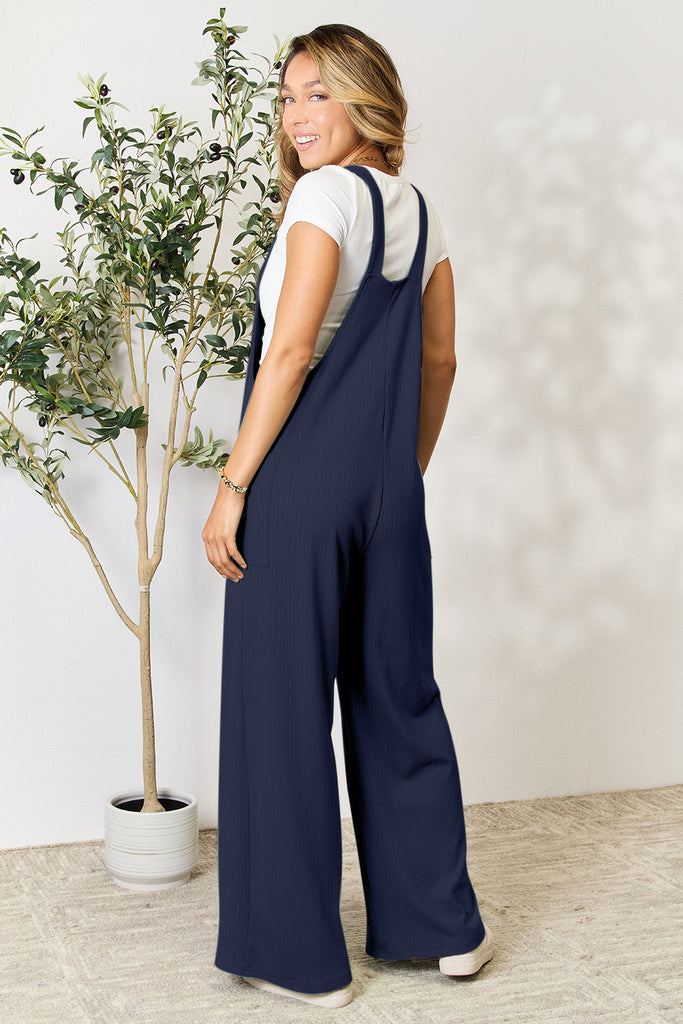 Double Take Full Size Wide Strap Overall with Pockets-Timber Brooke Boutique, Online Women's Fashion Boutique in Amarillo, Texas