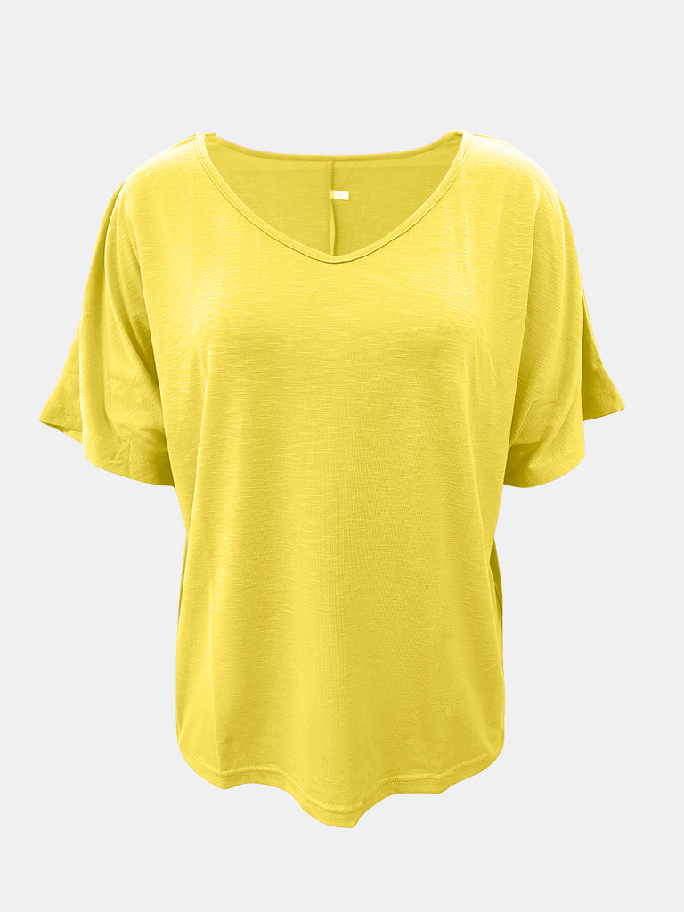 Full Size Scoop Neck Short Sleeve T-Shirt-Timber Brooke Boutique, Online Women's Fashion Boutique in Amarillo, Texas