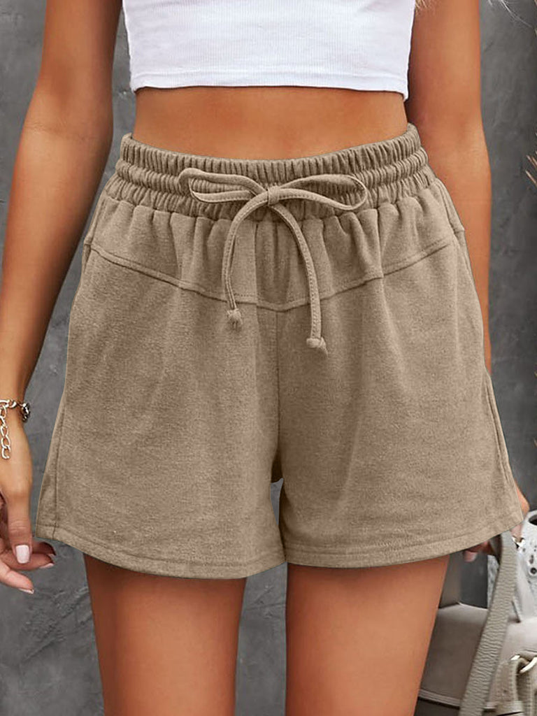 Full Size Drawstring Shorts with Pockets-Timber Brooke Boutique, Online Women's Fashion Boutique in Amarillo, Texas