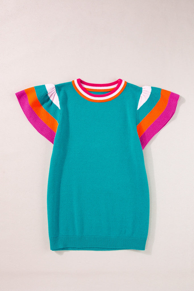 Color Block Round Neck Knit Top-Timber Brooke Boutique, Online Women's Fashion Boutique in Amarillo, Texas