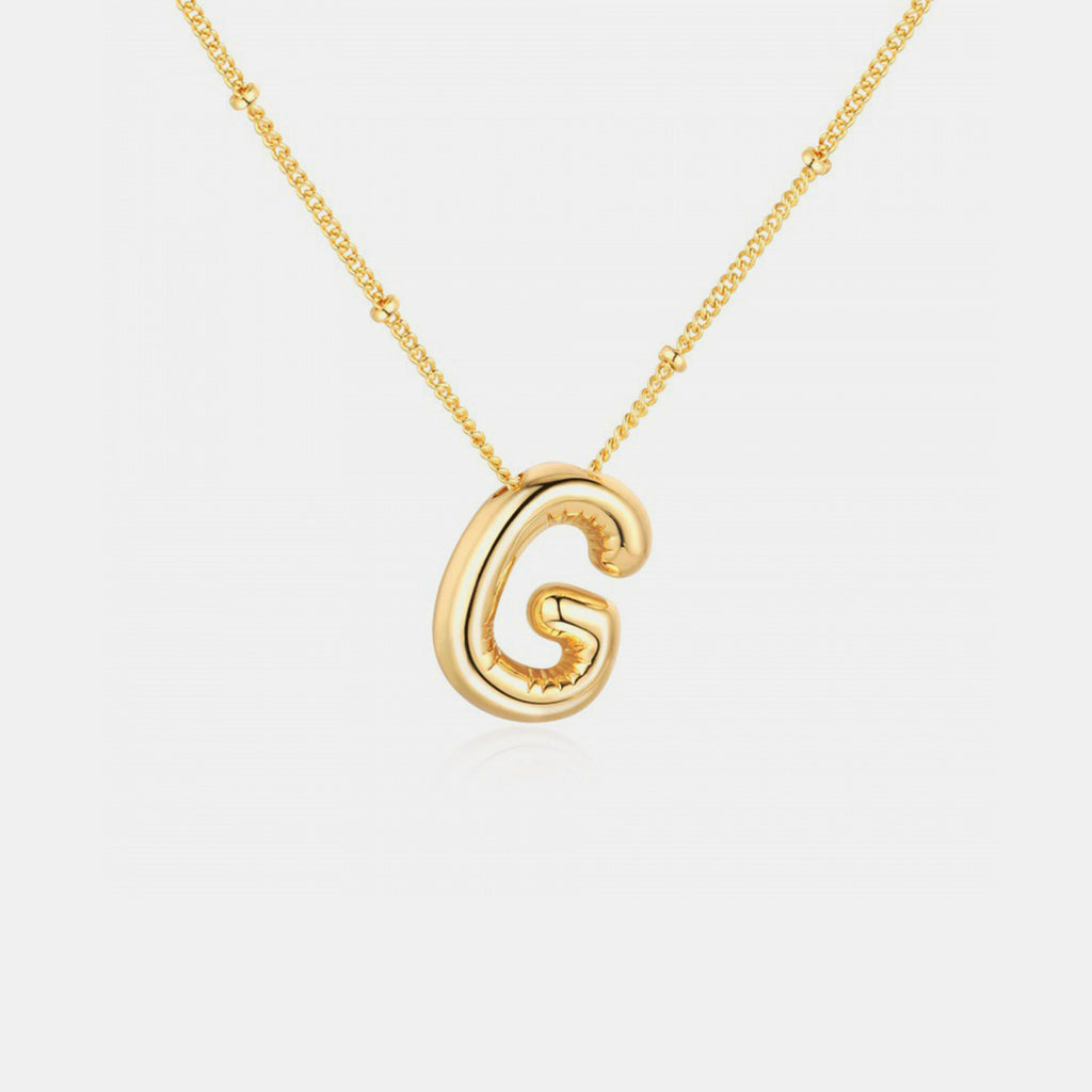 Gold-Plated Letter Pendant Necklace-Timber Brooke Boutique, Online Women's Fashion Boutique in Amarillo, Texas