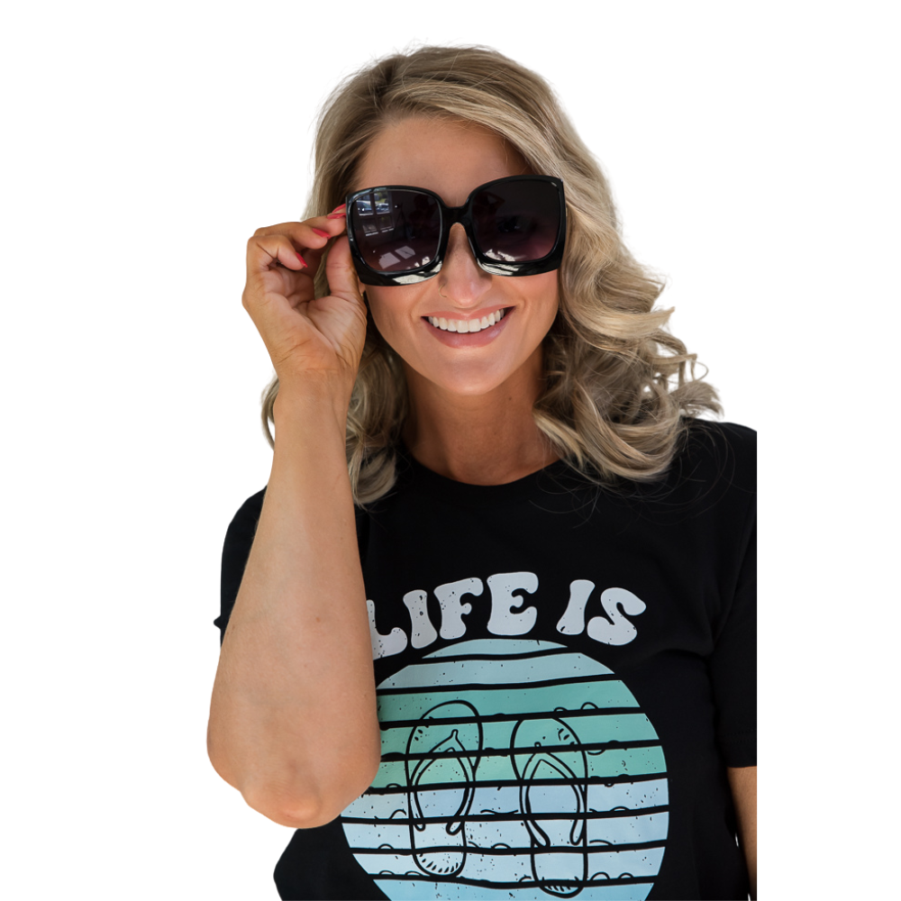 The Megan Sunglasses in Black-Julia Rose-Timber Brooke Boutique, Online Women's Fashion Boutique in Amarillo, Texas