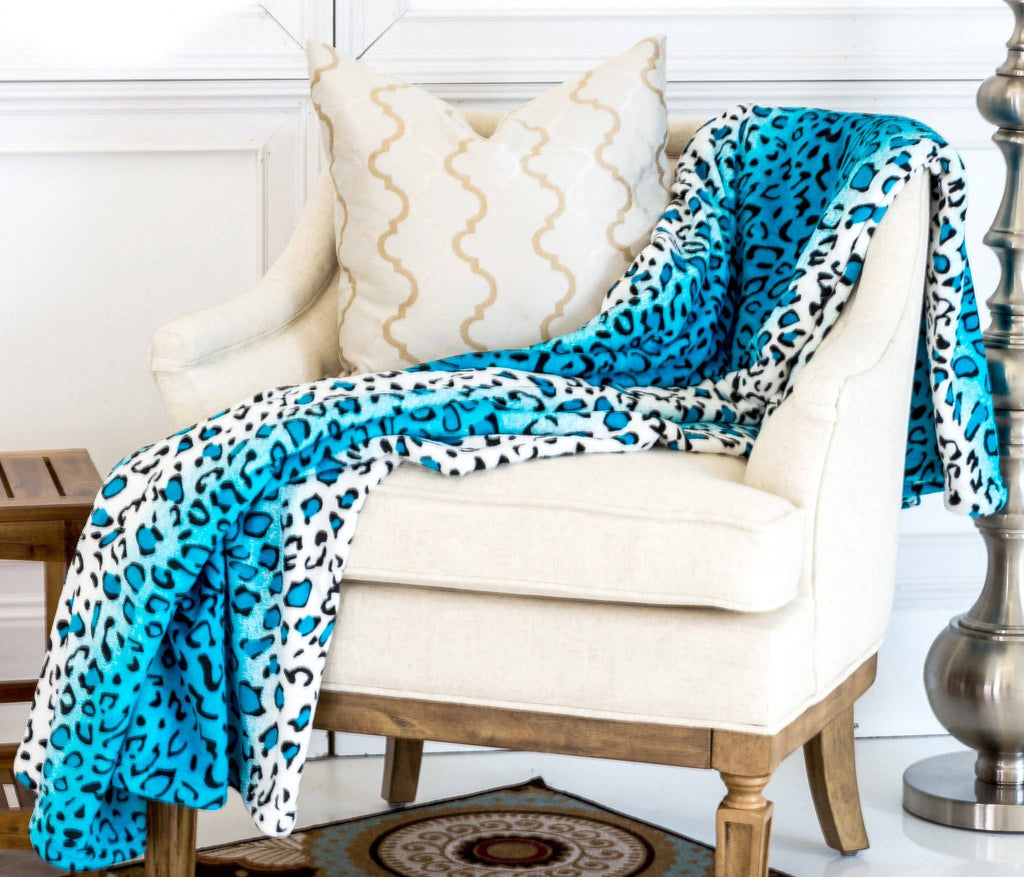 Blue Leopard Super Soft Cozy Throw Blanket-Throw Blanket-Timber Brooke Boutique, Online Women's Fashion Boutique in Amarillo, Texas