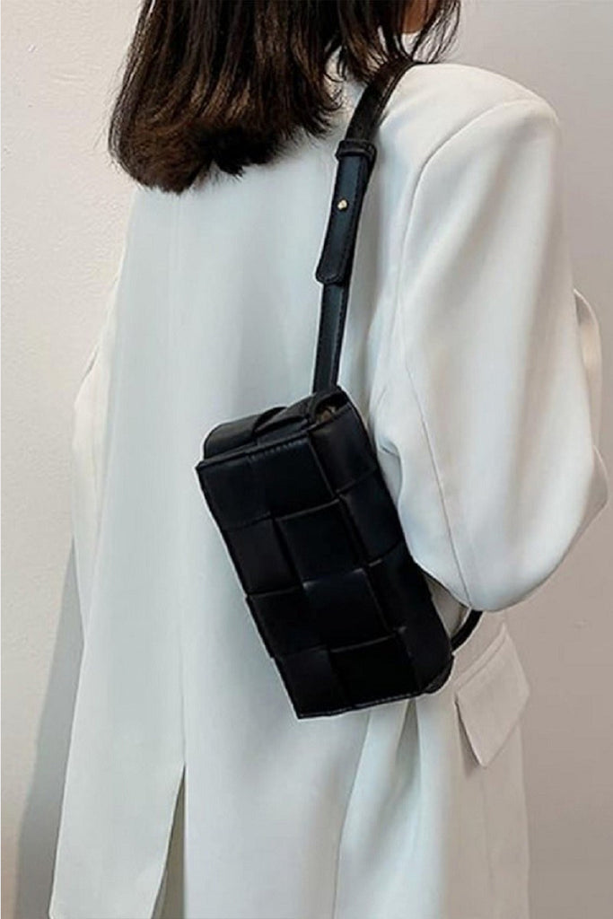Zenana Vegan Leather Woven Crossbody Bag-Timber Brooke Boutique, Online Women's Fashion Boutique in Amarillo, Texas
