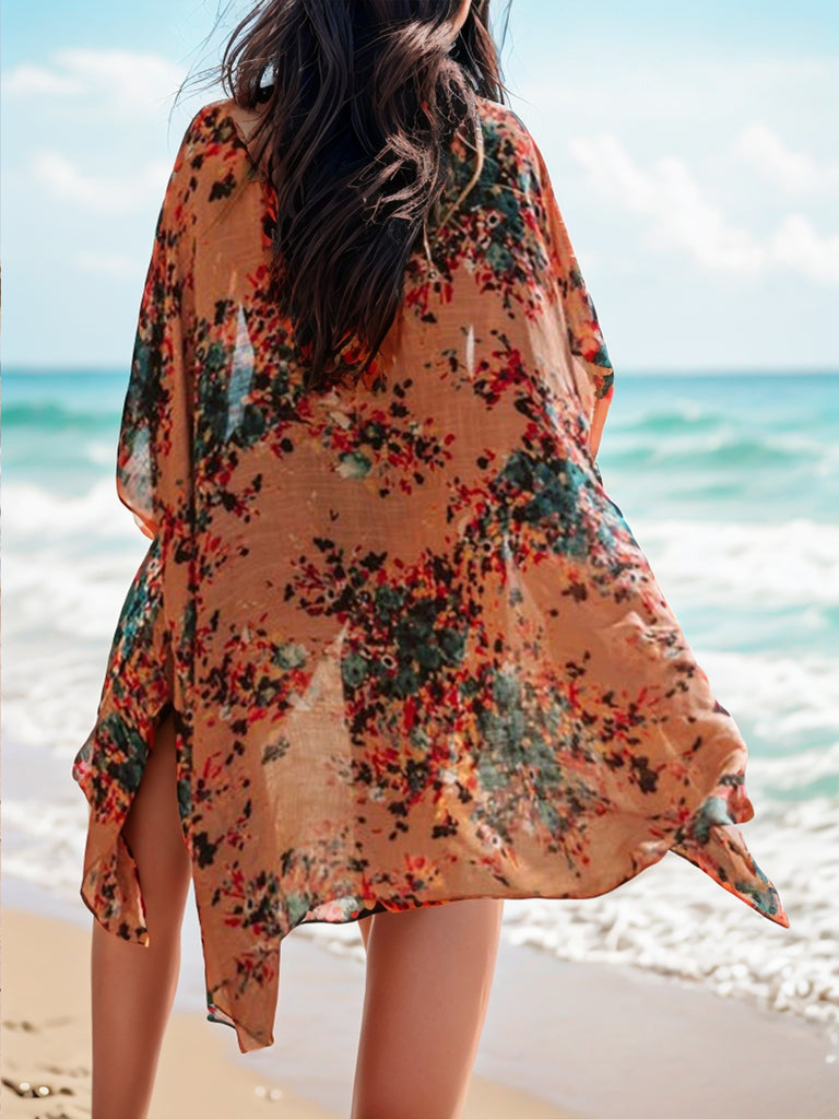 Printed Open Front Cover-Up-Timber Brooke Boutique, Online Women's Fashion Boutique in Amarillo, Texas