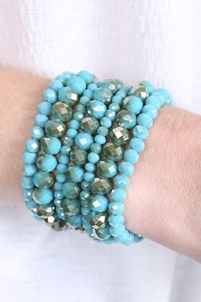 7 Piece Stackable Beaded Bracelet-Bracelets-Timber Brooke Boutique, Online Women's Fashion Boutique in Amarillo, Texas