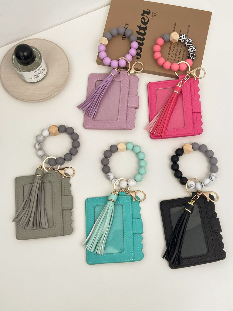 Beaded Bracelet Keychain Wallet-Wallet-Timber Brooke Boutique, Online Women's Fashion Boutique in Amarillo, Texas
